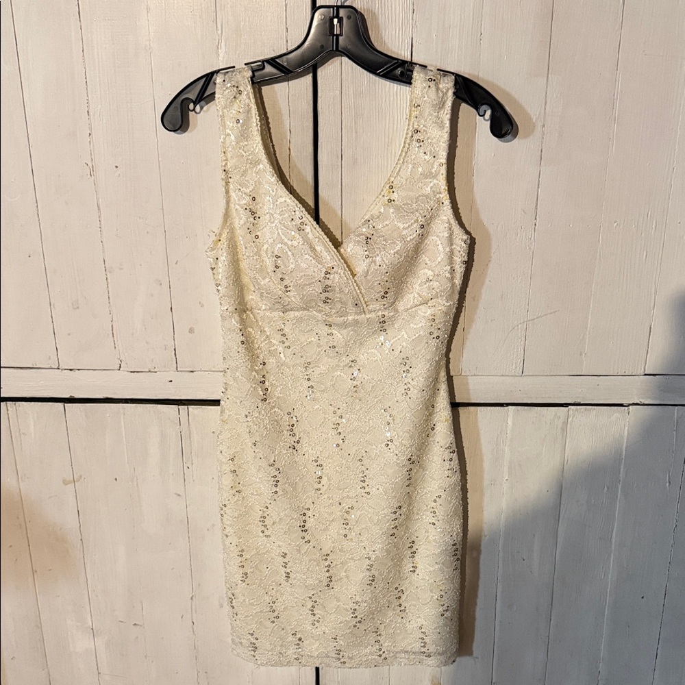 Ruby Rox Cream Sleeveless Mini Dress